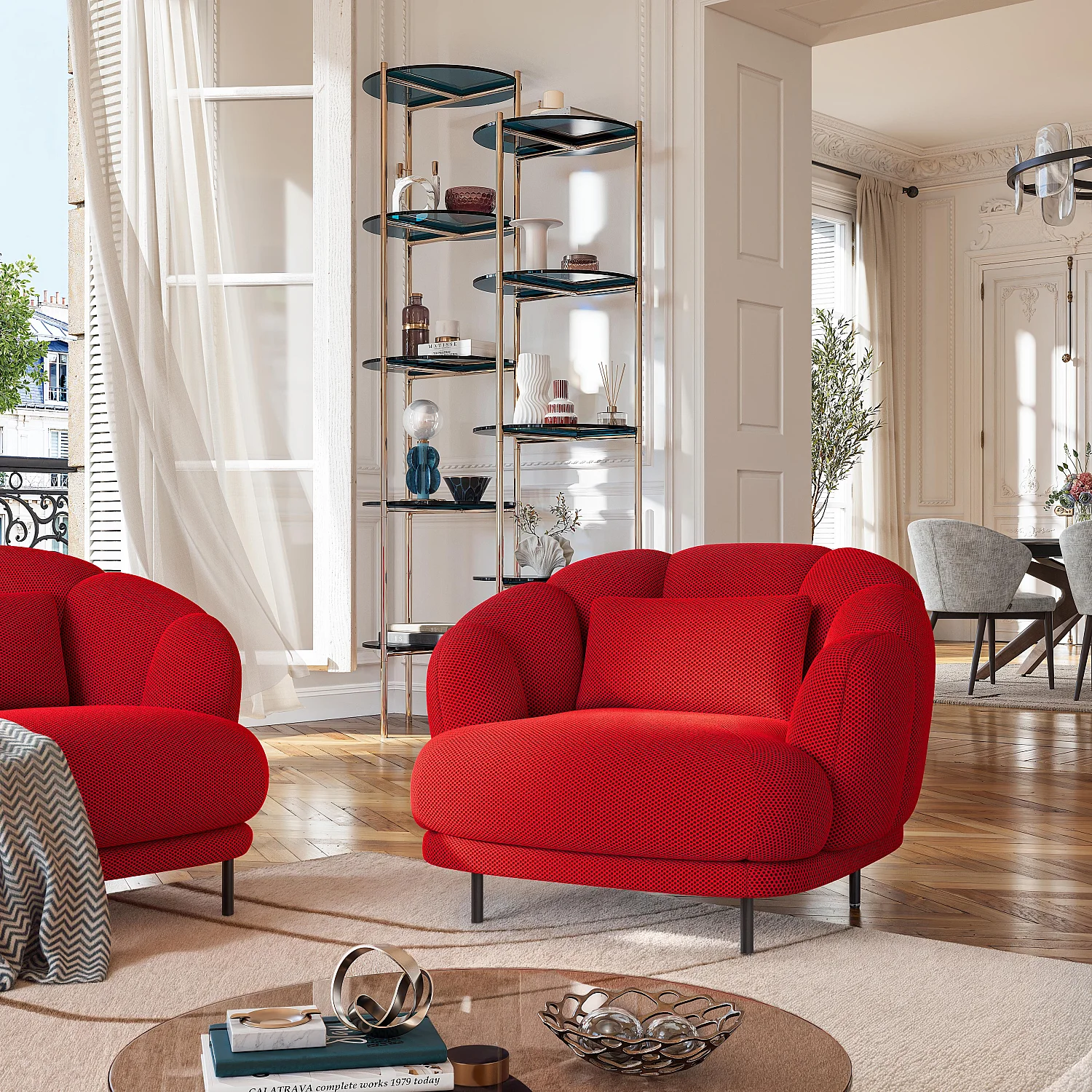 Fauteuil Habitat Bleu Canard - Ameublement