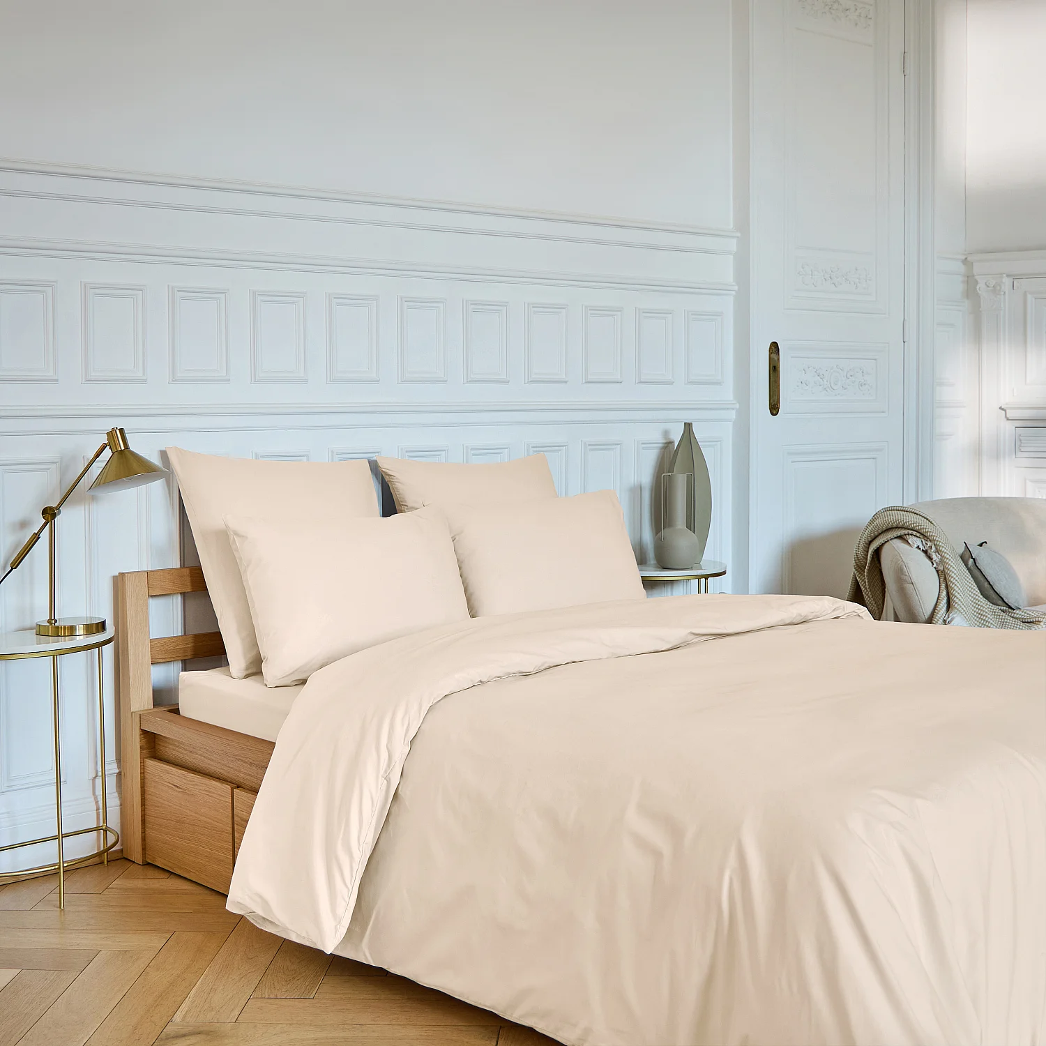 Drap Housse Royal Line Percale De Coton Blanc - 100x200 Cm - Neuf - ESSIX